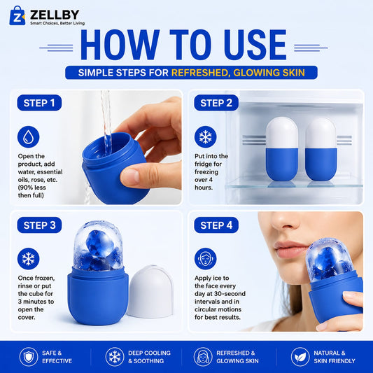 2-in-1 Silicone Ice Face Roller for Skin Care | Reusable Facial Ice Massager