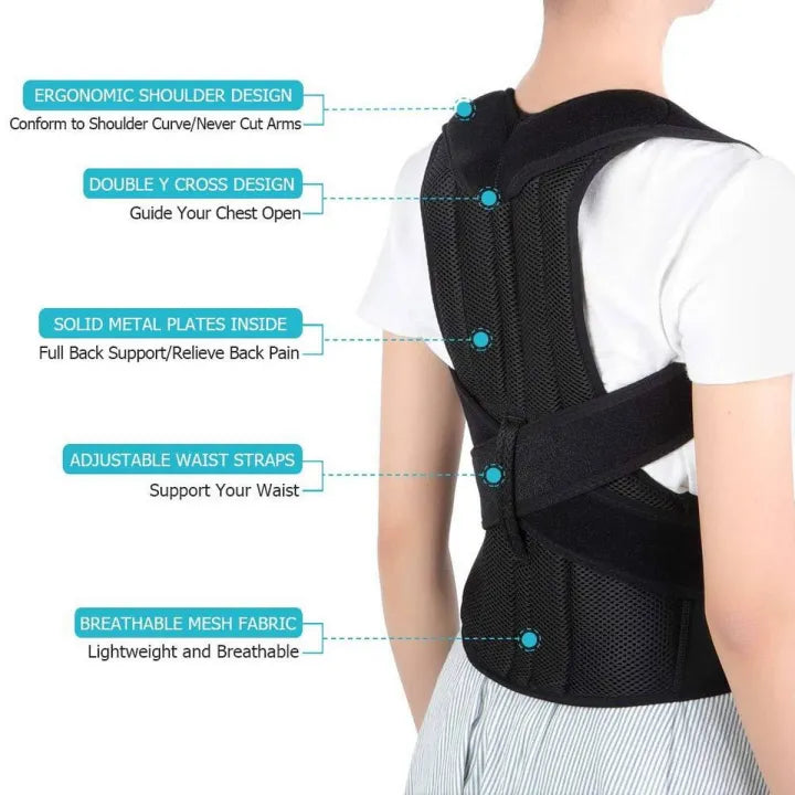 Adjustable Posture Corrector Belt for Men & Women – Back Support Brace for Shoulder and Spine Alignment
