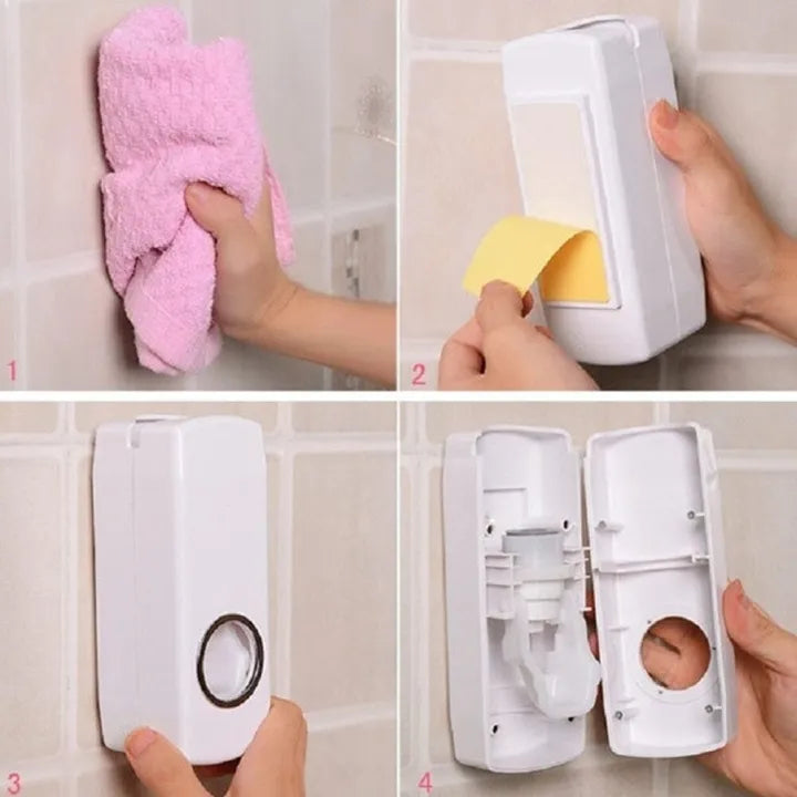Wall Mounted Toothpaste Holder & Toothbrush Organizer | Automatic Toothpaste Dispenser for Bathroom