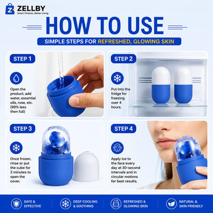 2-in-1 Silicone Ice Face Roller for Skin Care | Reusable Facial Ice Massager