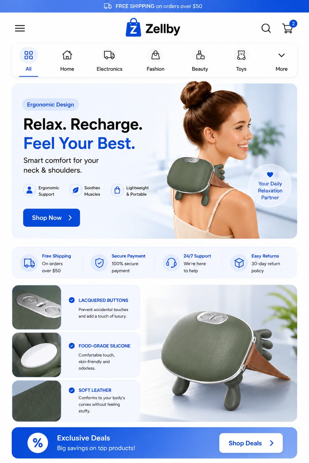 Portable Electric Body Massager – Deep Tissue Muscle Relaxation Massager