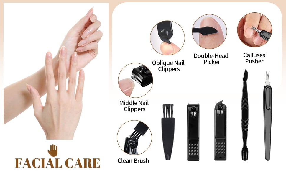 16-Piece Professional Manicure & Pedicure Nail Care Kit with Travel Case – Stainless Steel Grooming Set