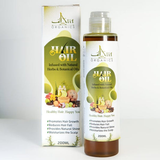 Alif Organics Herbal Hair Oil 200ml – Natural Hair Growth & Hair Fall Control Oil