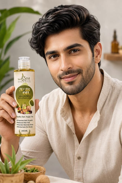 Alif Organics Herbal Hair Oil 200ml – Natural Hair Growth & Hair Fall Control Oil