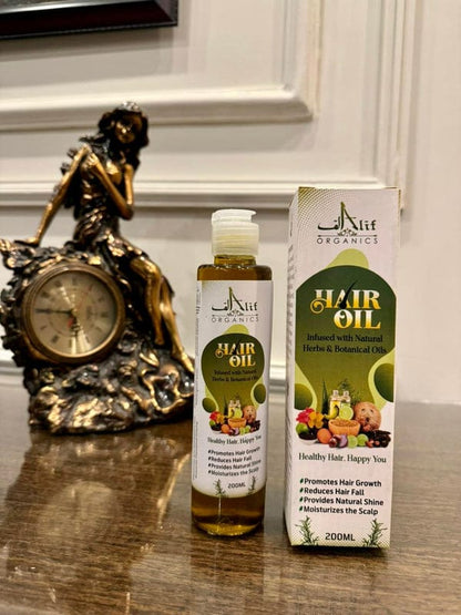 Alif Organics Herbal Hair Oil 200ml – Natural Hair Growth & Hair Fall Control Oil