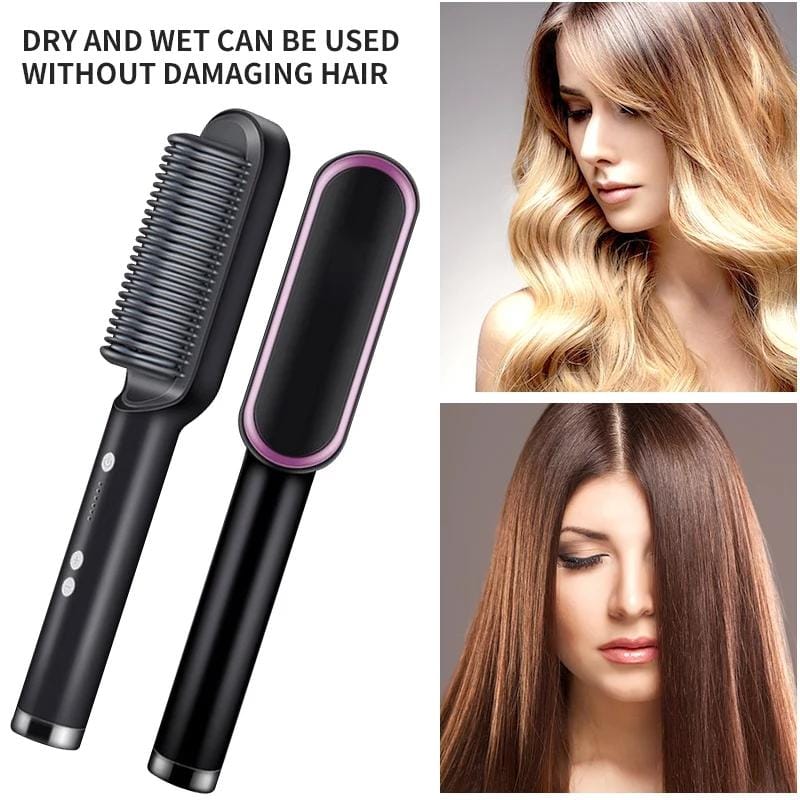 Electric Hair Straightening Brush – Fast Heating Hair Straightener Comb for Women