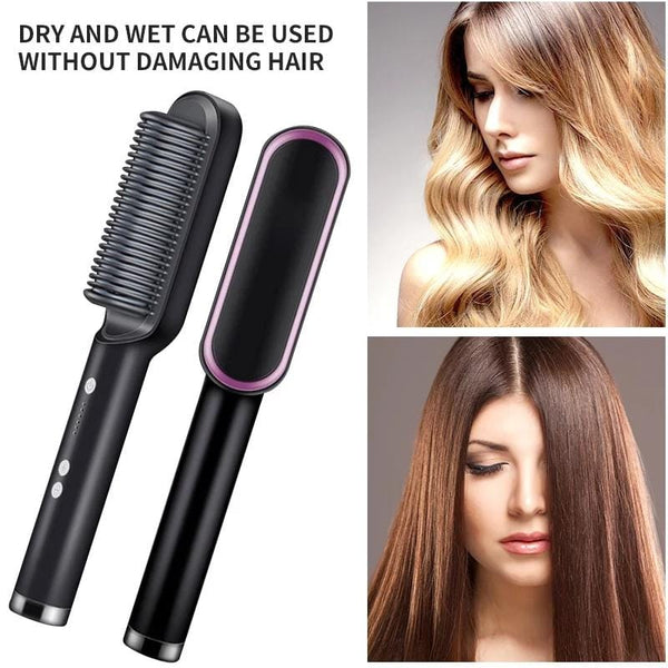 Electric Hair Straightening Brush – Fast Heating Hair Straightener Comb for Women