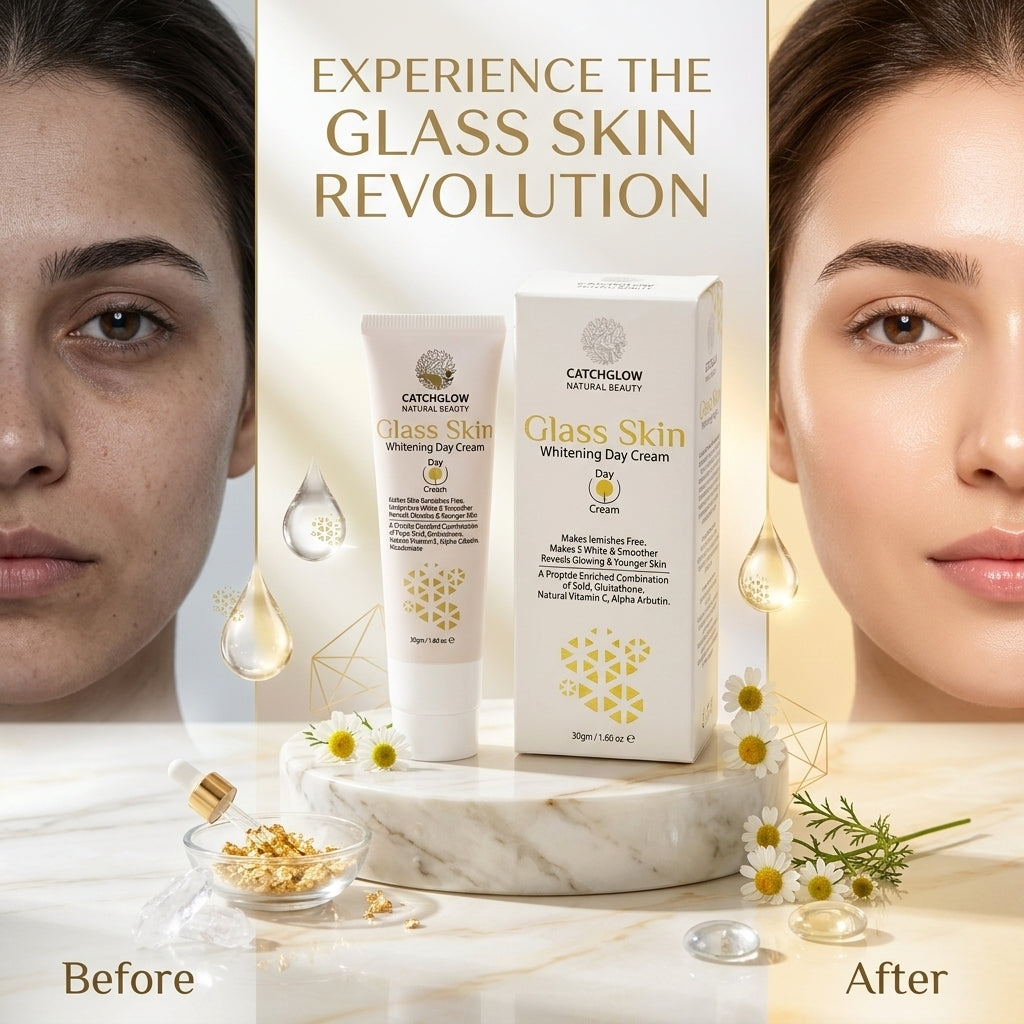 CatchGlow Glass Skin Whitening Day Cream – Brightening & Moisturizing Face Cream (30g)