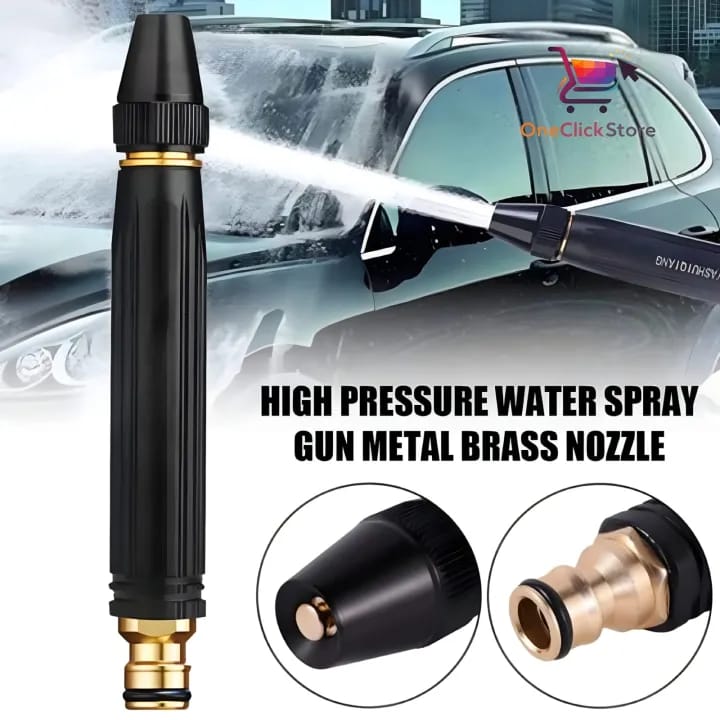 High Pressure Adjustable Brass Water Spray Nozzle for Garden Hose | Car Wash &amp; Plant Watering