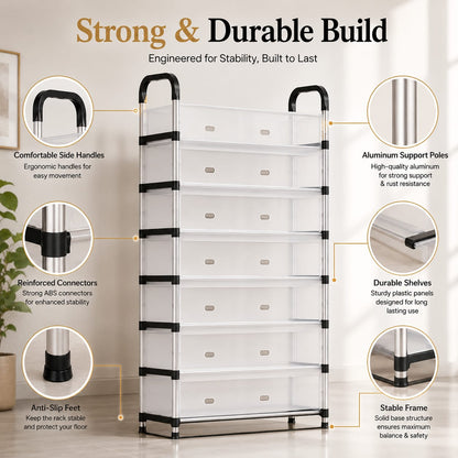 Modern Multi-Layer Shoe Storage Rack with Dustproof Cover