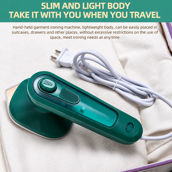 Portable Handheld Steam Iron with Water Spray – 360° Mini Travel Garment Steamer