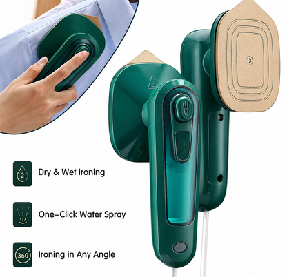 Portable Handheld Steam Iron with Water Spray – 360° Mini Travel Garment Steamer
