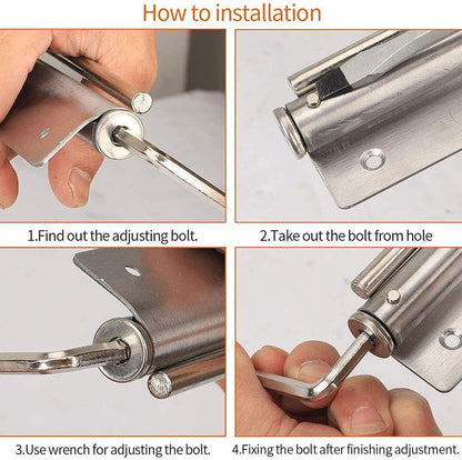 Automatic Door Closer Heavy Duty Self-Closing Door Spring | Adjustable Stainless Steel Door Closer for Home & Office